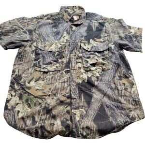 Remington Shirt Mens XL Hunting Button Up Vented Outdoor Camouflage Short Sleeve
